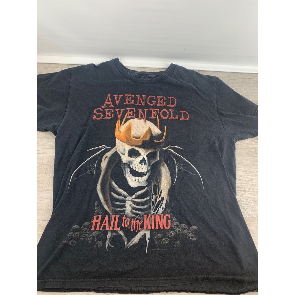 Avenged Sevenfold Hail to the King Black Graphic T-Shirt Mens Band Tee 2013